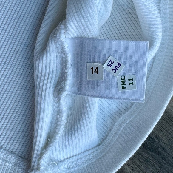 Crown & ivy White Ribbed Tank Top with Blue Bow-Tie Straps at Shoulders Size L - Picture 8 of 11